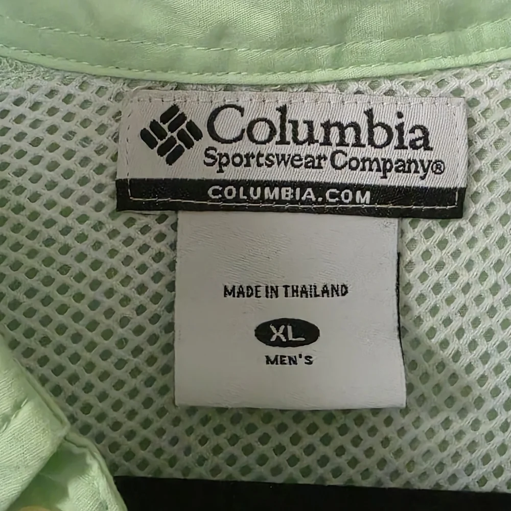 Columbia PFG Men's XL Short Sleeve Vented Fishing Shirt Mint Green - Picture 2 of 8